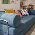 Schlafsofa 2-Sitzer aus Stoff mit modularen Kissen