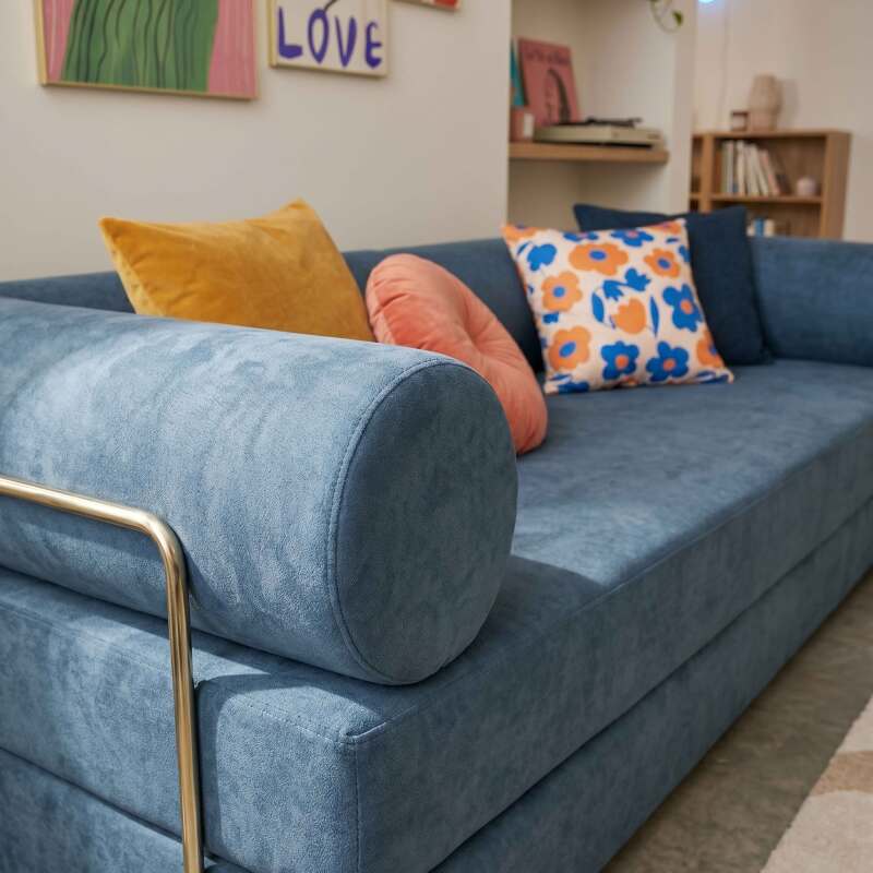 Schlafsofa 2-Sitzer aus Stoff mit modularen Kissen (2/8)