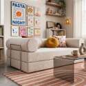 Schlafsofa 2-Sitzer aus Stoff mit modularen Kissen