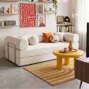 Schlafsofa 2-Sitzer aus Stoff mit modularen Kissen