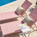 Sonnenliegen aus Aluminium und Textilene 5-fach verstellbar mit Rollen - 2er-Set