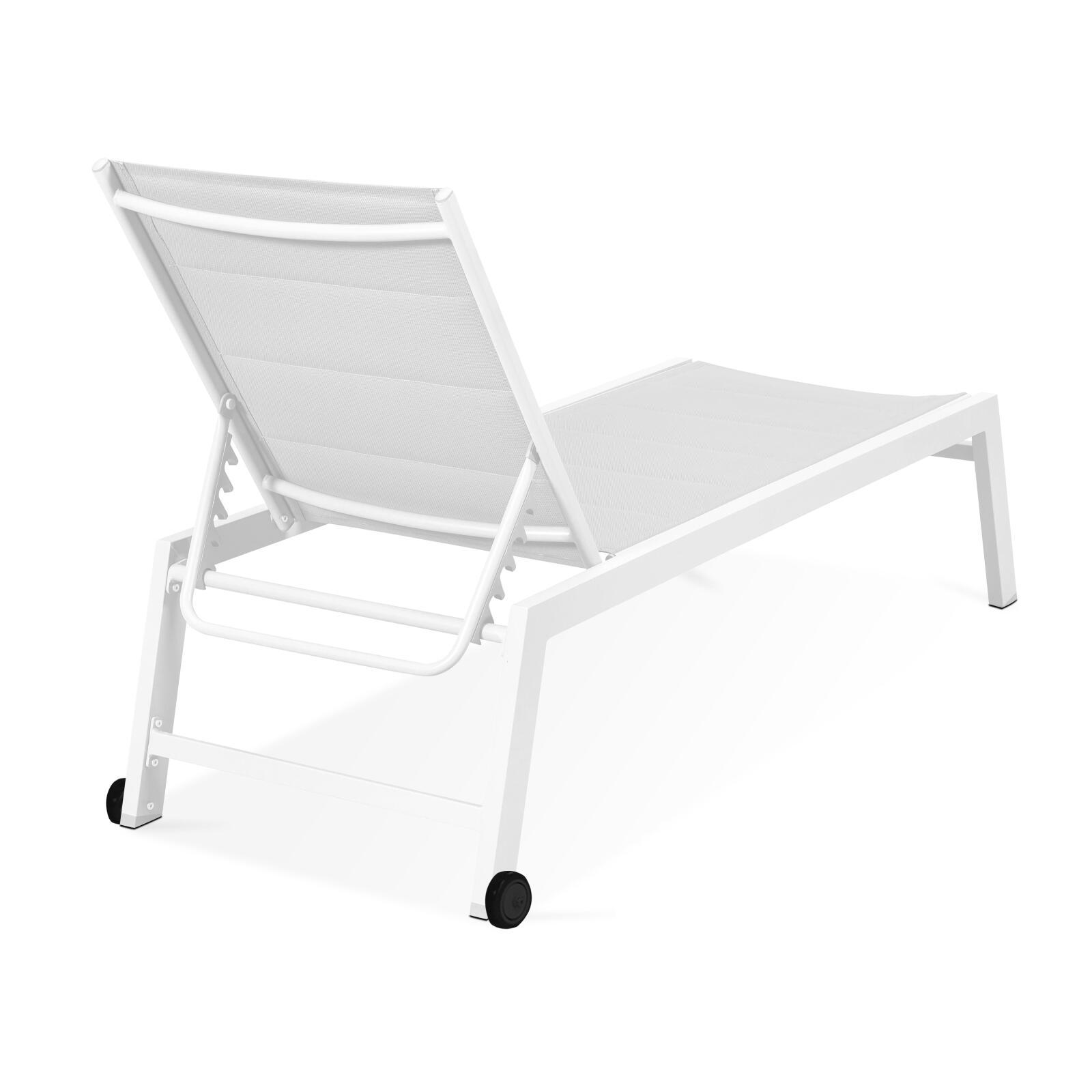 Set aus 2 Sonnenliegestühlen mit Rädern, 5-fach verstellbar 