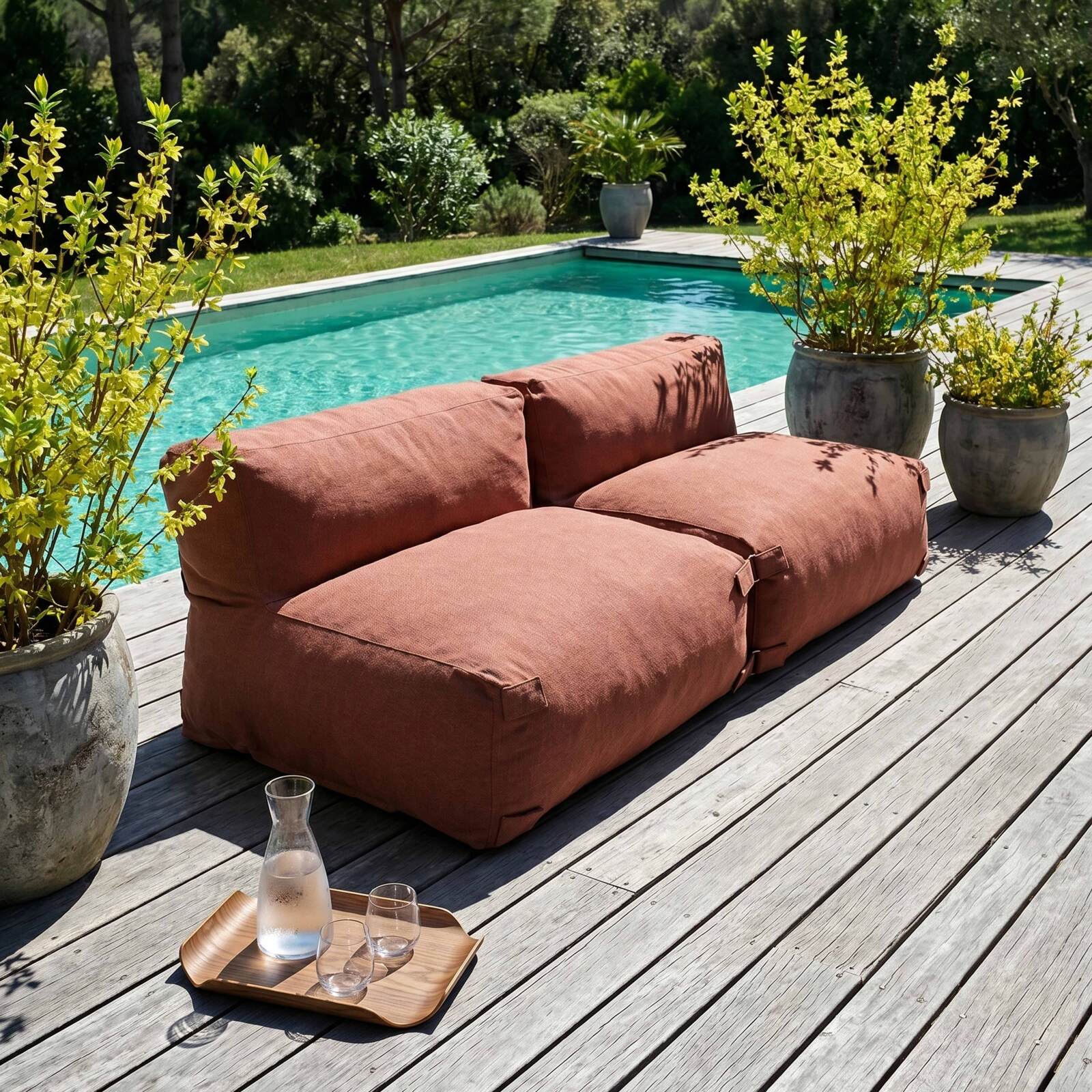 Modulare Gartenmöbel für 2 Personen bestehend aus 2 Stühlen