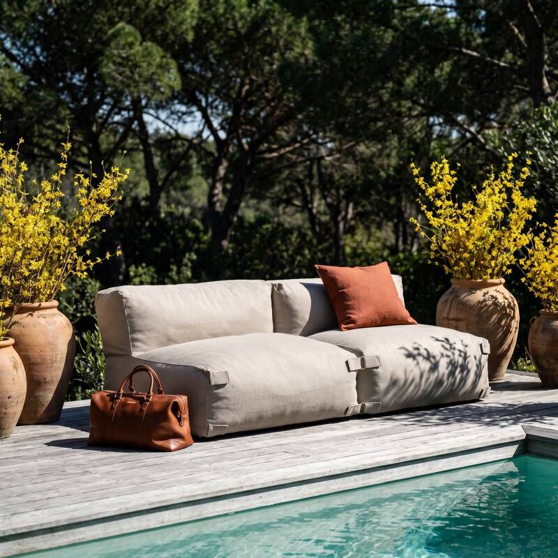 Modulare Gartenmöbel für 2 Personen bestehend aus 2 Stühlen