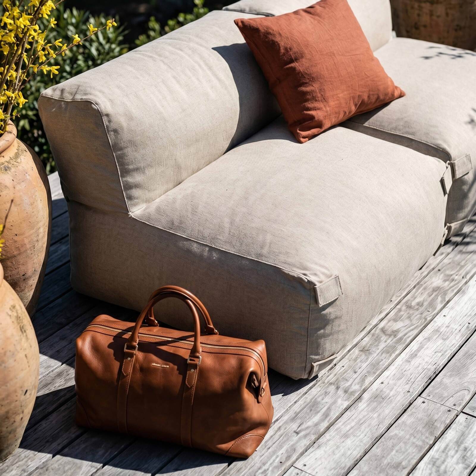 Modulare Gartenmöbel für 2 Personen bestehend aus 2 Stühlen