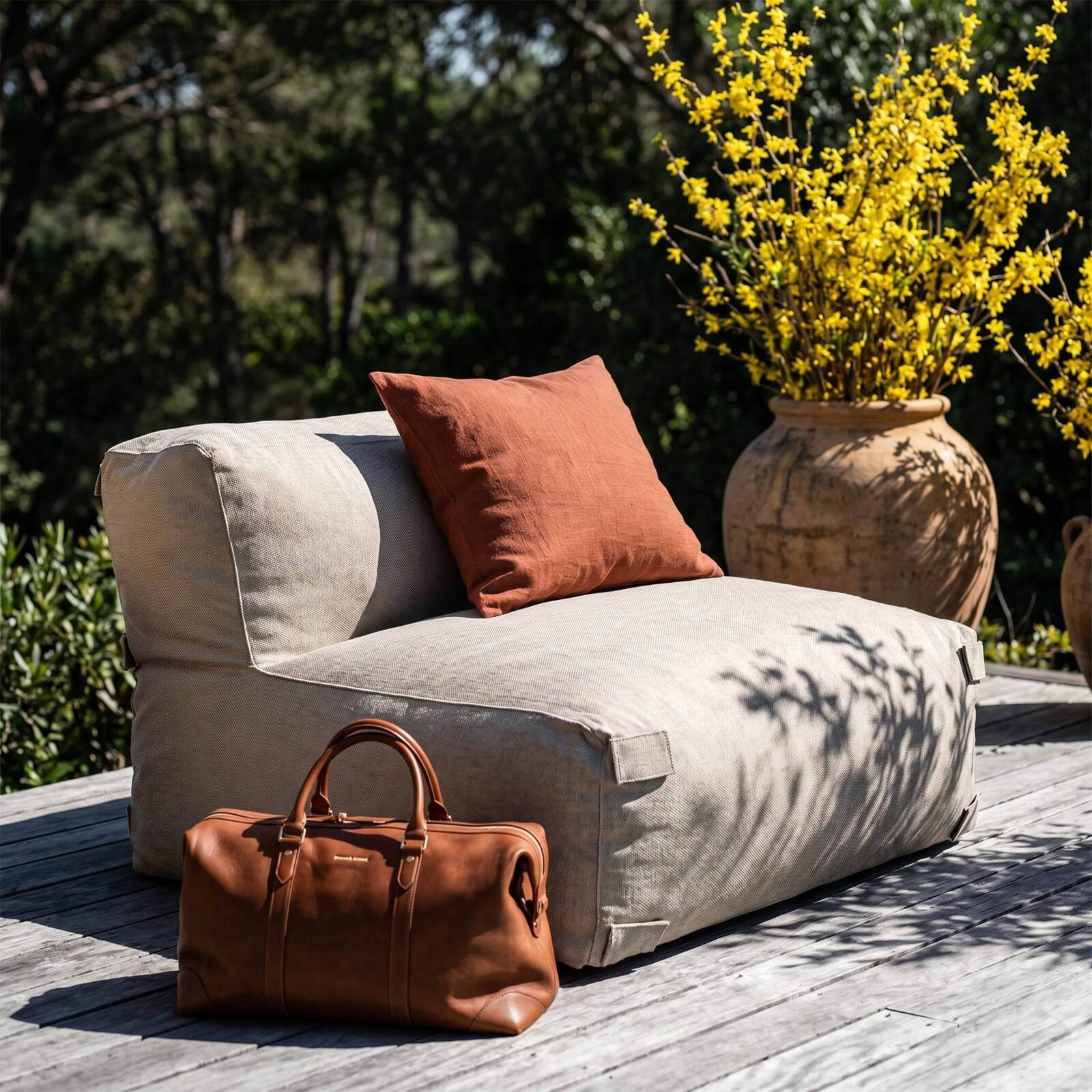 Modulare Gartenmöbel für 2 Personen bestehend aus 2 Stühlen