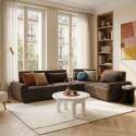 Modulares Ecksofa 4-Sitzer aus Stoff mit Kissen verstellbare Rückenlehne