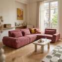 Modulares Ecksofa 4-Sitzer aus Stoff mit Kissen verstellbare Rückenlehne
