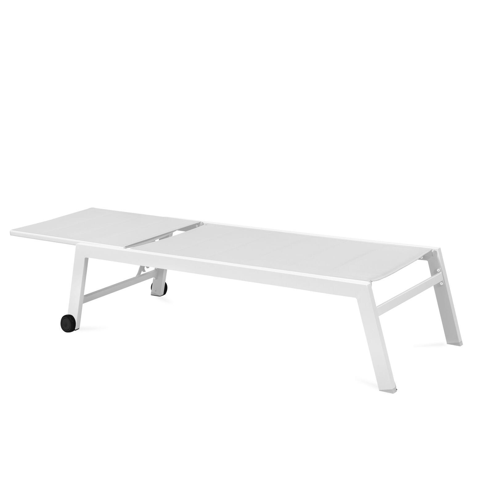 Set aus 2 Sonnenliegestühlen mit Rädern, 5-fach verstellbar 