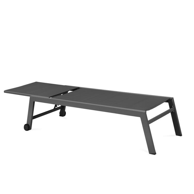 Set aus 2 Sonnenliegestühlen mit Rädern, 5-fach verstellbar  (2/6)