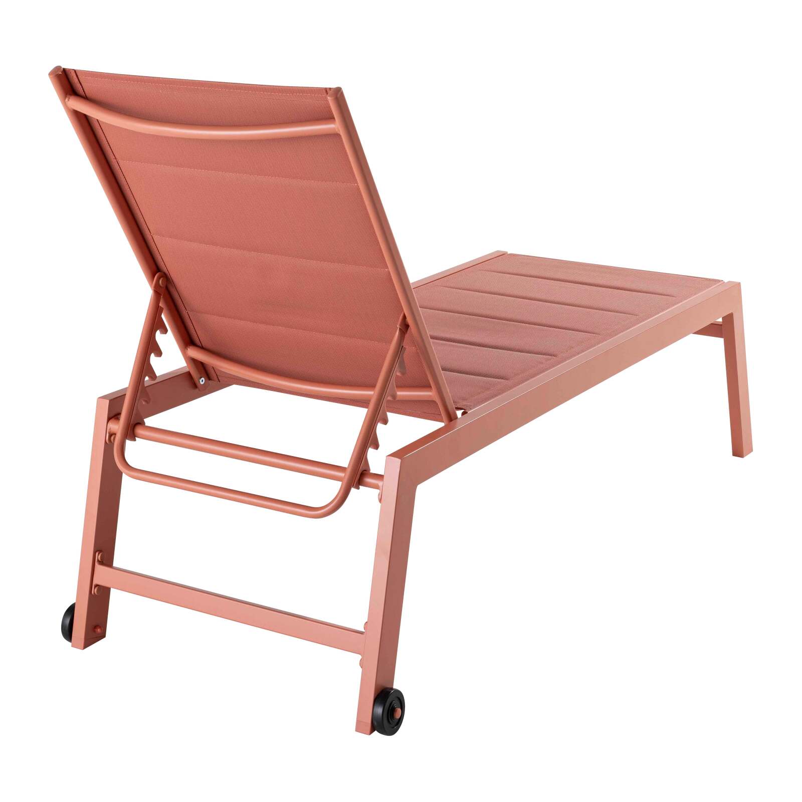 Set aus 2 Sonnenliegestühlen mit Rädern, 5-fach verstellbar 