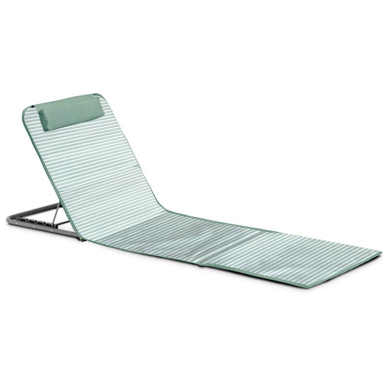 2er-Set faltbare Strandliegen, gelb und rot gestreift (3/7)