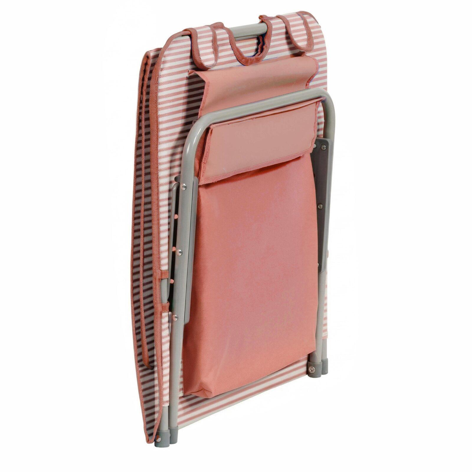 2er-Set faltbare Strandliegen, gelb und rot gestreift