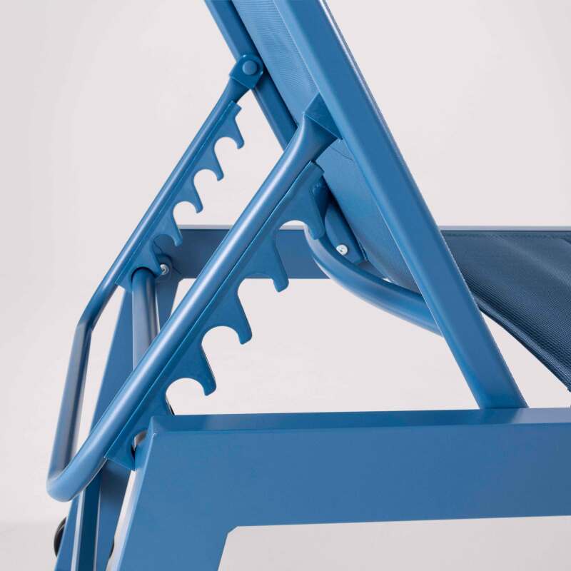 Set aus 2 Sonnenliegestühlen mit Rädern, 5-fach verstellbar