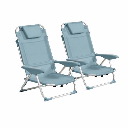 Set aus 2 klappbaren Strandstühlen, 4-fach verstellbar | Oviala