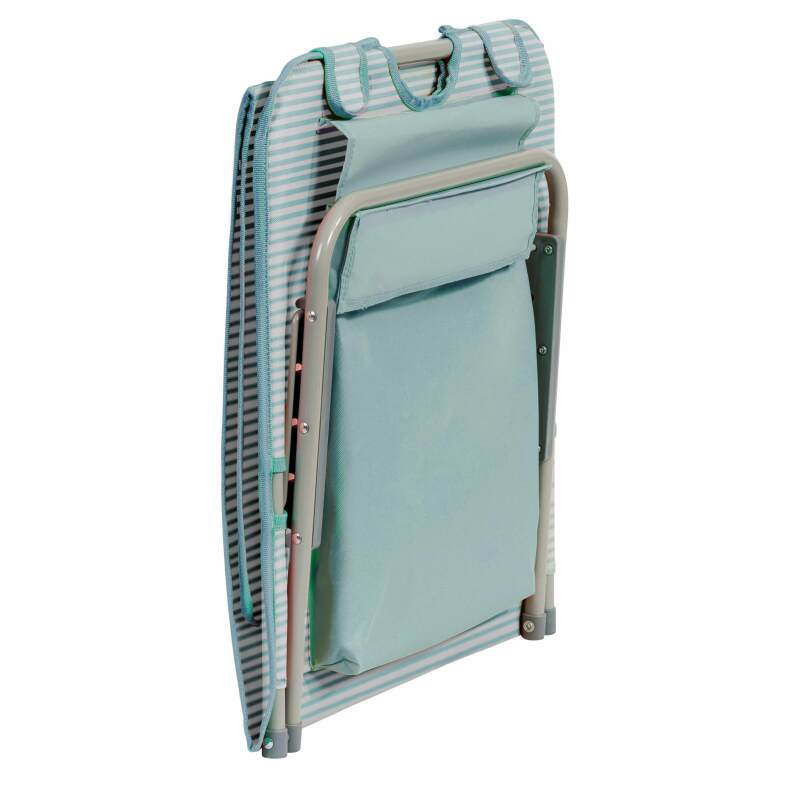 2er-Set faltbare Strandliegen, rot und grau gestreift (5/7)