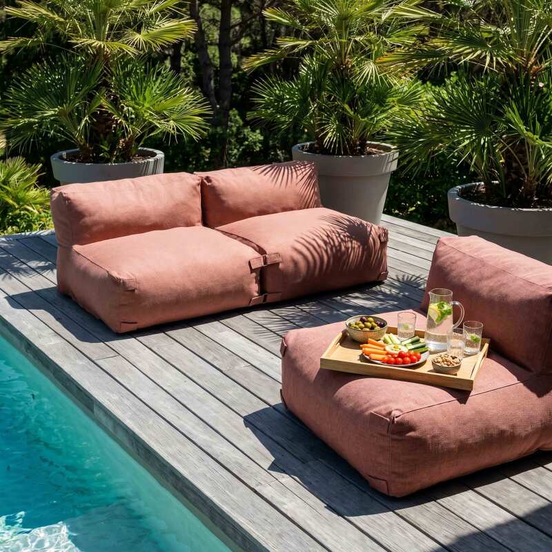 Modulare Gartenmöbel für 3 Personen bestehend aus 3 Stühlen