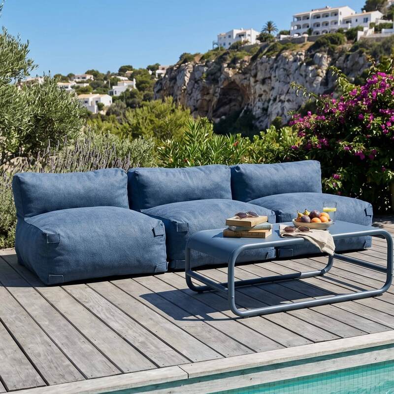 Modulare Gartenmöbel für 3 Personen bestehend aus 3 Stühlen