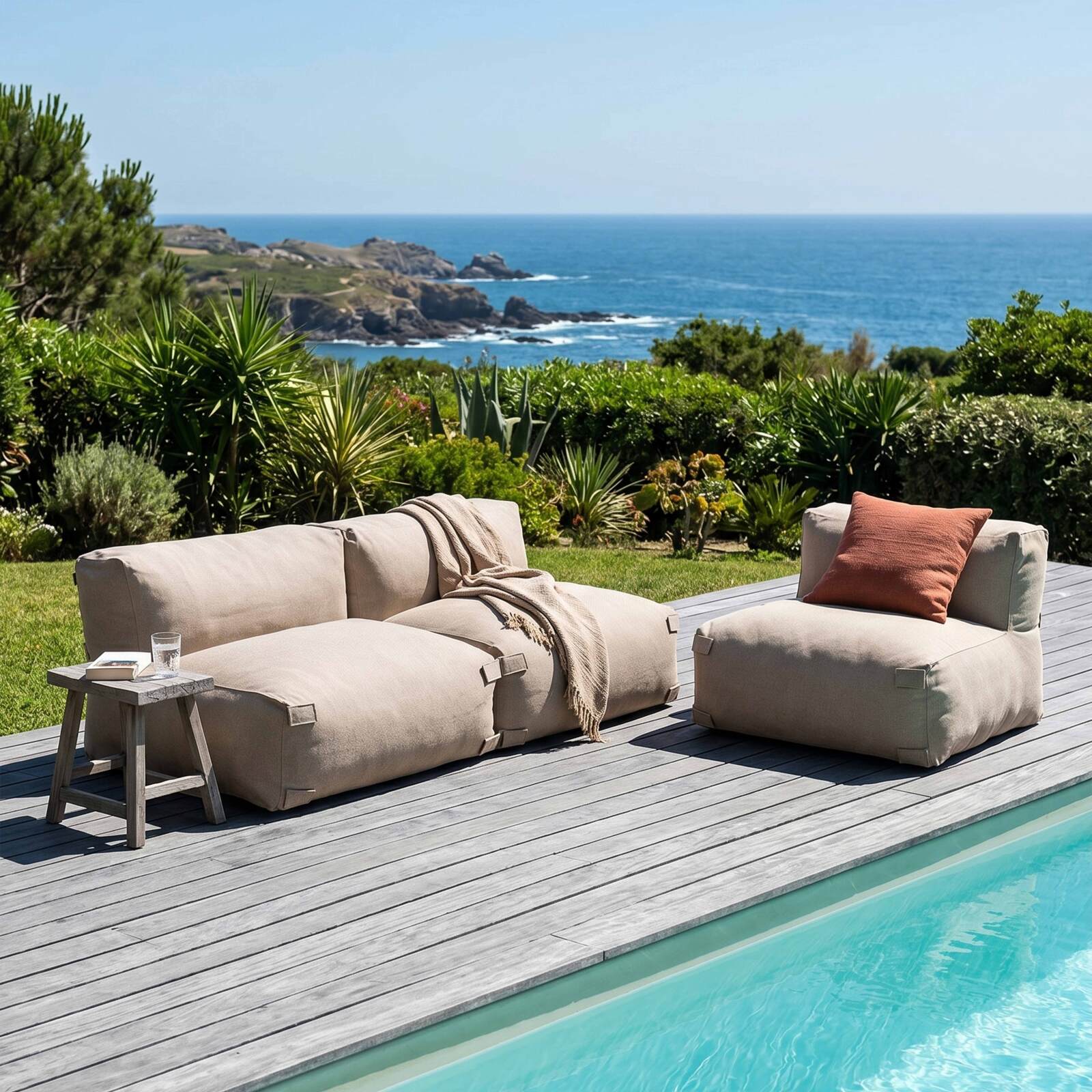 Modulare Gartenmöbel für 3 Personen bestehend aus 3 Stühlen