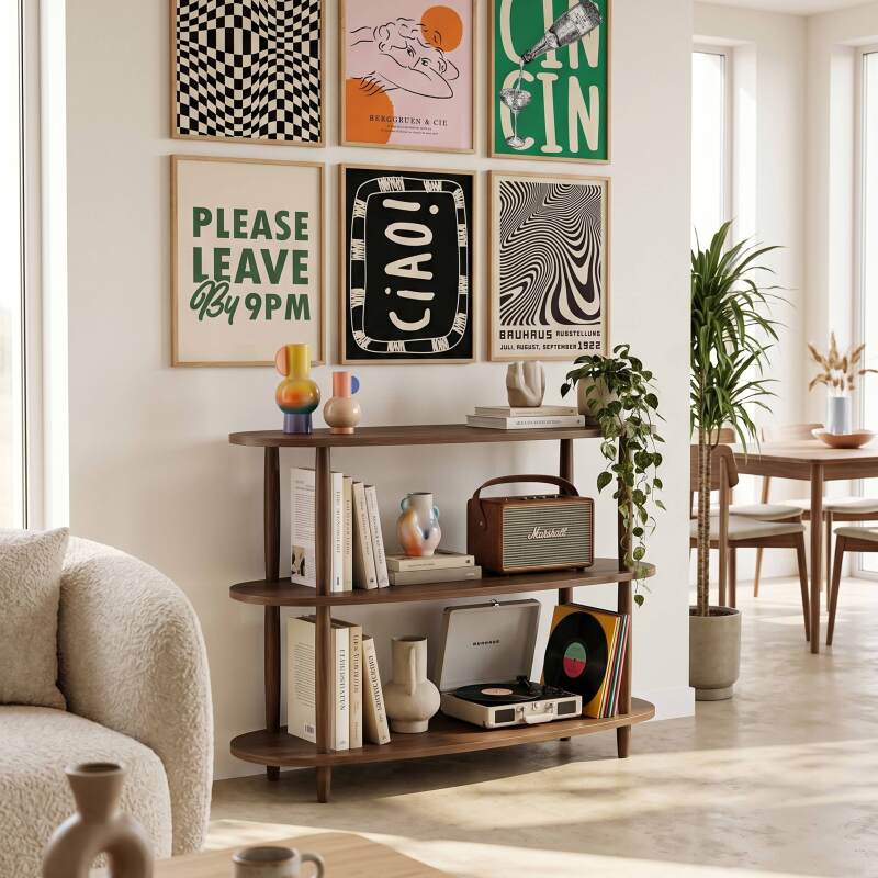 Hohes Regal in Holzoptik, 120x145 cm