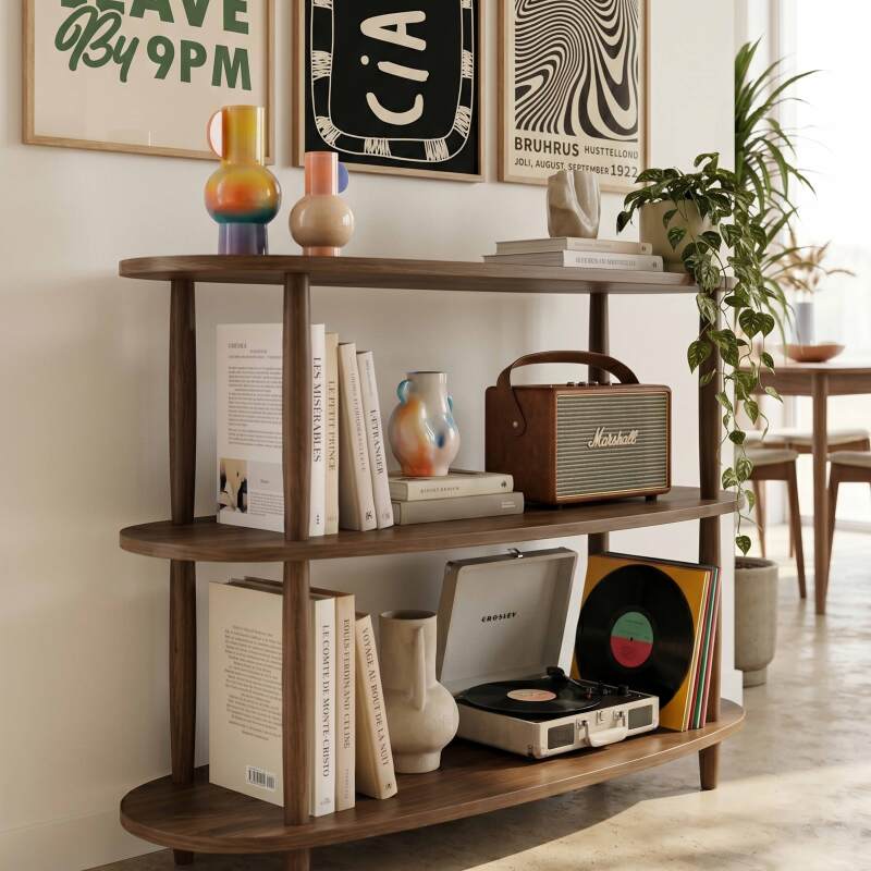 Hohes Regal in Holzoptik, 120x145 cm (2/8)