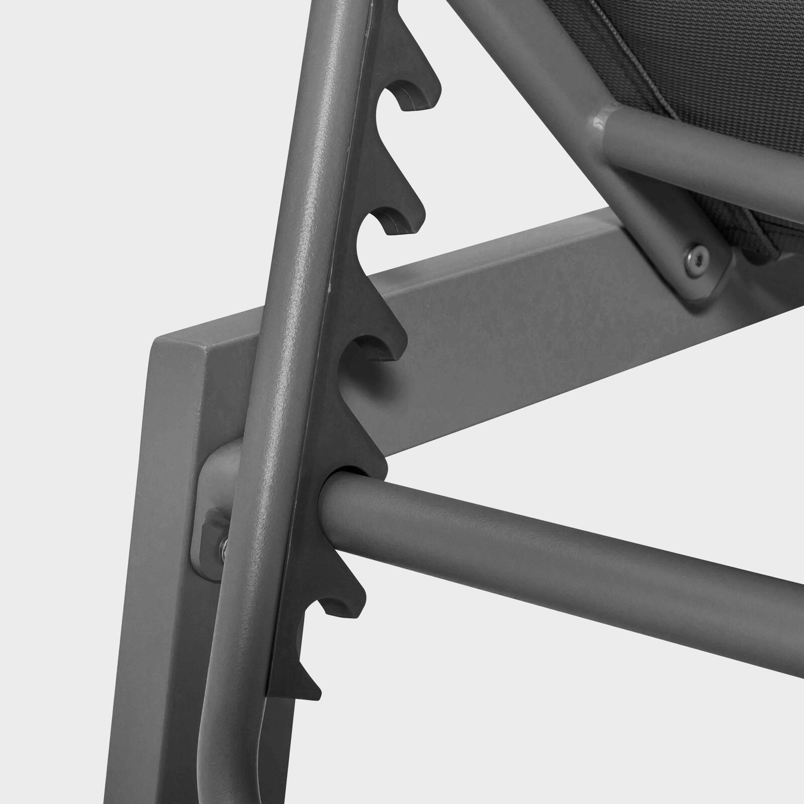 Set aus 2 Sonnenliegestühlen mit Rädern, 5-fach verstellbar 