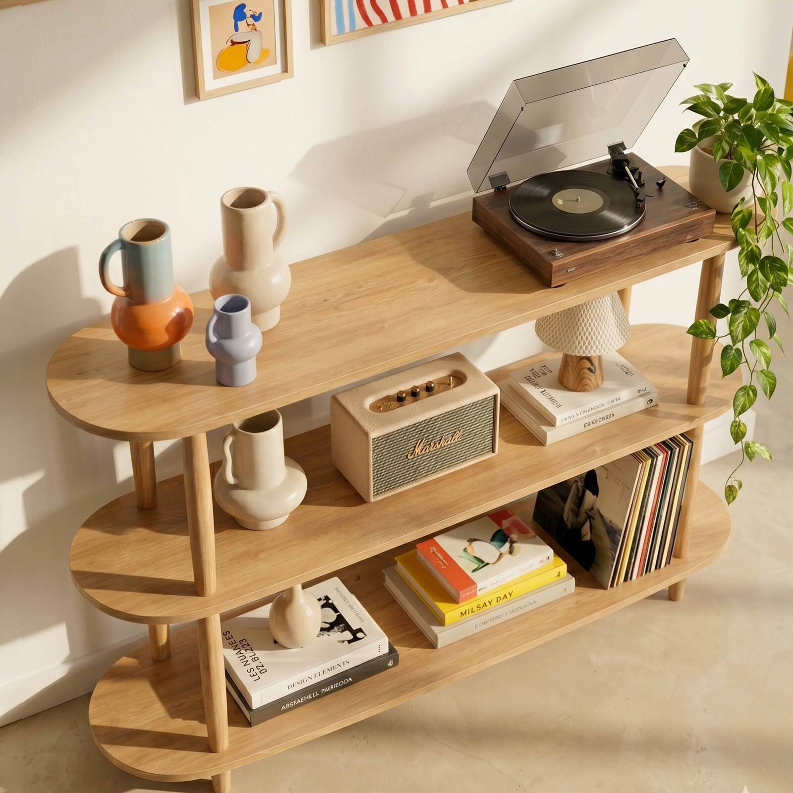 Hohes Regal in Holzoptik, 120x145 cm