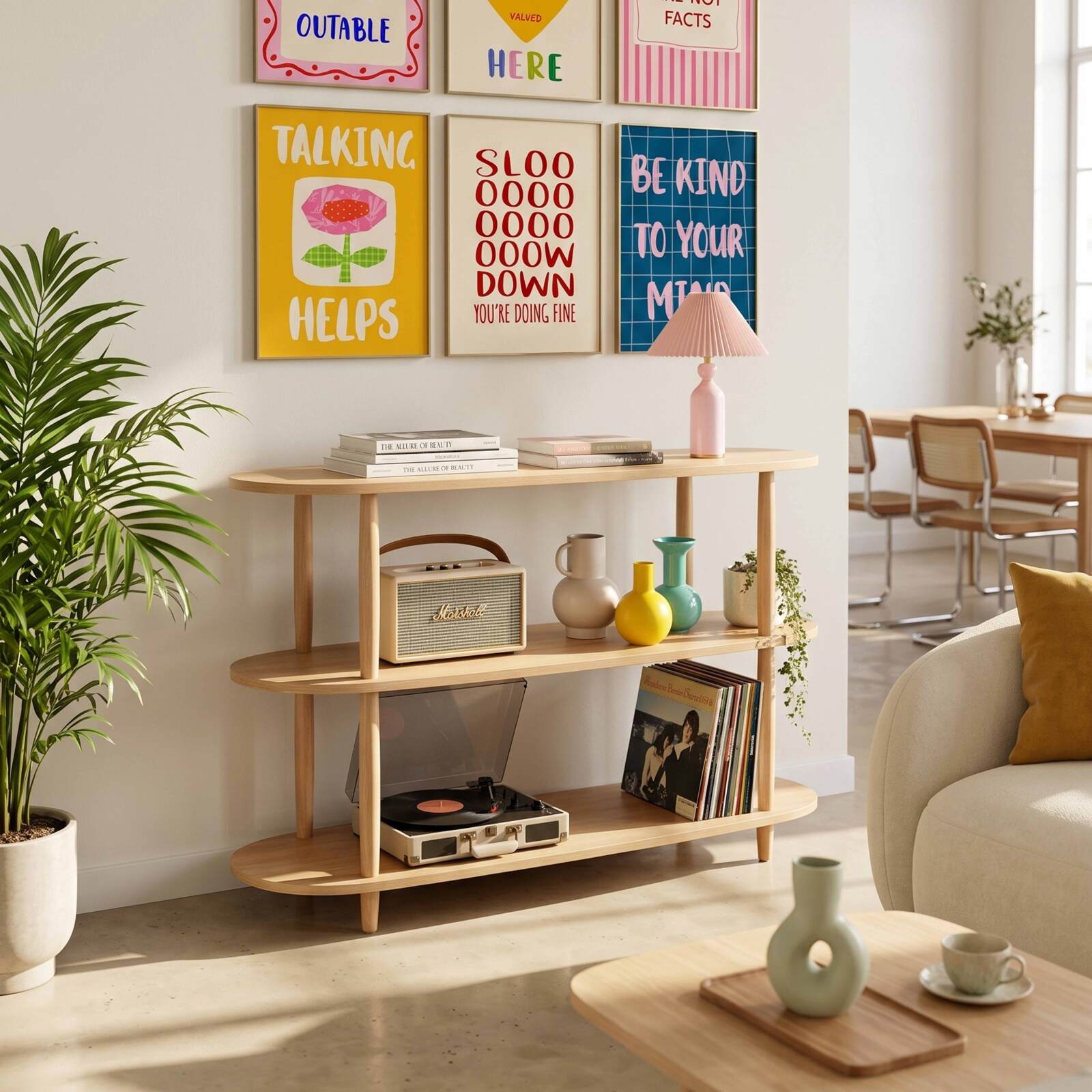 Hohes Regal in Holzoptik, 120x145 cm