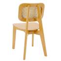 Stühle aus Ulmenholz und natürlichem Rattan mit Rückenlehne im Rohrgeflecht-Stil - 2er-Set