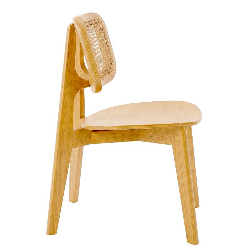 Stühle aus Ulmenholz und natürlichem Rattan mit Rückenlehne im Rohrgeflecht-Stil - 2er-Set (6/7)