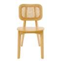 Stühle aus Ulmenholz und natürlichem Rattan mit Rückenlehne im Rohrgeflecht-Stil - 2er-Set