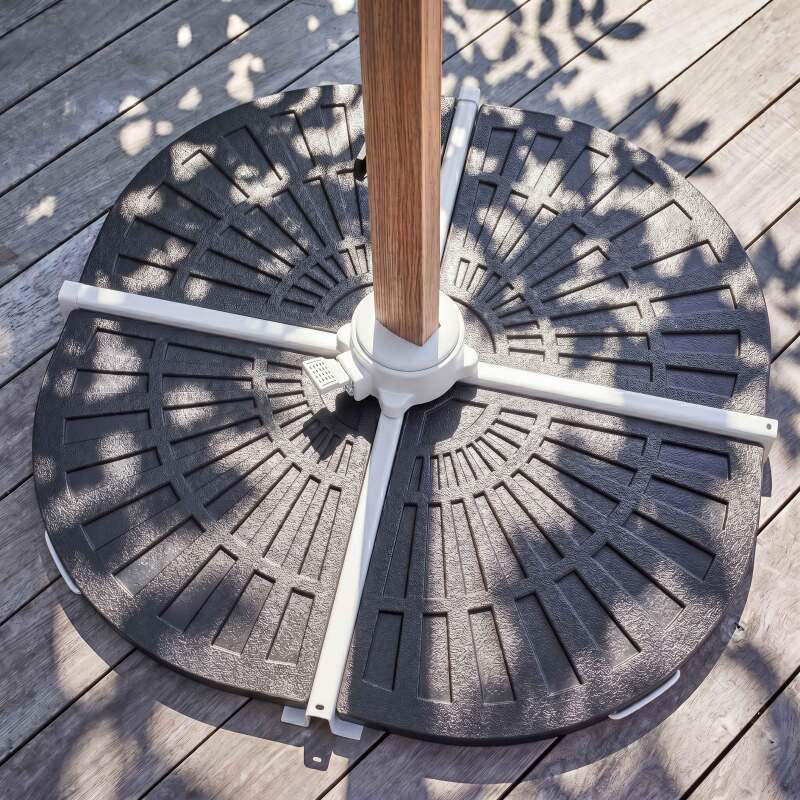 Ampelschirm 3x3 m quadratisch neigbar 360° drehbar und 4 beschwerte Platten (5/8)