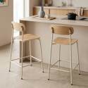 Barstühle aus Holz und Metall - 2er-Set