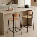 Barstühle aus Holz und Metall - 2er-Set