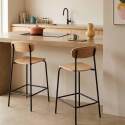 Barstühle aus Holz und Metall - 2er-Set