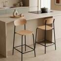 Barstühle aus Holz und Metall - 2er-Set