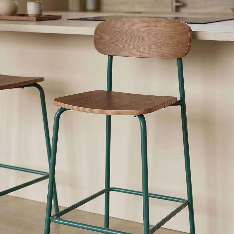 Barstühle aus Holz und Metall - 2er-Set (3/8)