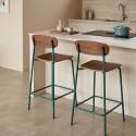 Barstühle aus Holz und Metall - 2er-Set