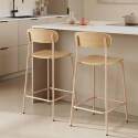 Barstühle aus Holz und Metall - 2er-Set