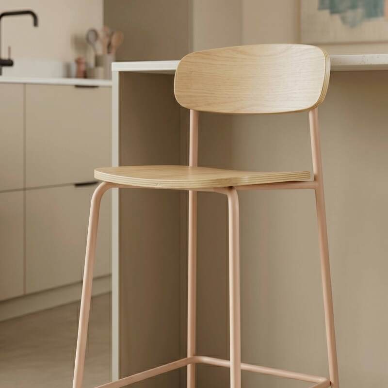 Barstühle aus Holz und Metall - 2er-Set (3/8)