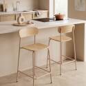 Barstühle aus Holz und Metall - 2er-Set