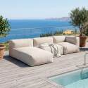 Modulare Gartenmöbel für 3 Personen bestehend aus 1 Kaminsessel, 1 Ecksessel und 1 Chaiselongue