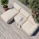 Modulare Gartenmöbel für 3 Personen bestehend aus 1 Kaminsessel, 1 Ecksessel und 1 Chaiselongue