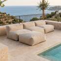 Modulare Gartenmöbel für 4 Personen bestehend aus 3 Sesseln und 1 Sitzsack