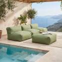 Modulare Gartenmöbel für 4 Personen bestehend aus 3 Sesseln und 1 Sitzsack