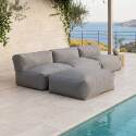 Modulare Gartenmöbel für 4 Personen bestehend aus 3 Sesseln und 1 Sitzsack