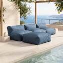 Modulare Gartenmöbel für 4 Personen bestehend aus 3 Sesseln und 1 Sitzsack