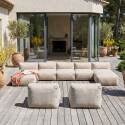 Modulare Gartenmöbel für 7 Personen bestehend aus 5 Sesseln und 2 Chaiselongues