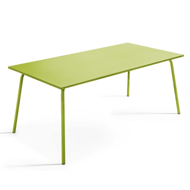 Rechteckiger Gartentisch 180 x 90 cm und 6 Metallstühle