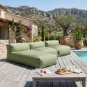 Modulare Gartenmöbel für 3 Personen bestehend aus 2 Sesseln und 1 Chaiselongue